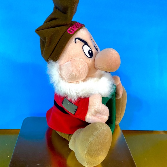 DISNEY STORE NWT 90’s SNOW WHITE AND THE SEVEN DWARFS GRUMPY PHOTO FRAME PLUSH - Picture 9 of 11